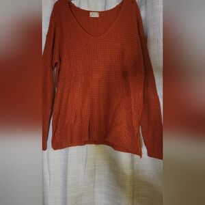 Proof Apparel Oversized Textured Knit Sweater Burnt Orange Size Large